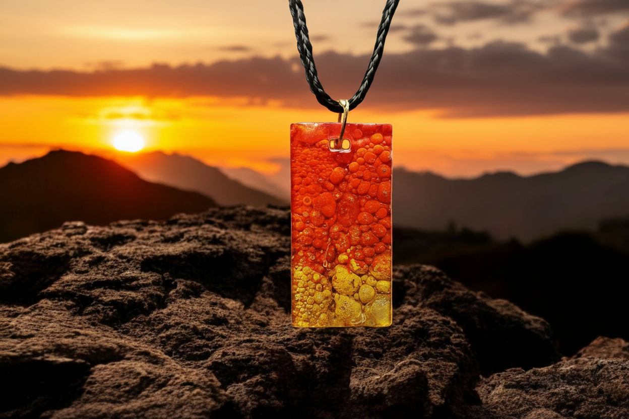 Collier artisanal résine effet bulles