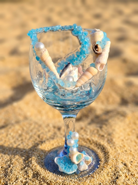 Coupe Décorative Océan – Cristaux Lumineux & Coquillages