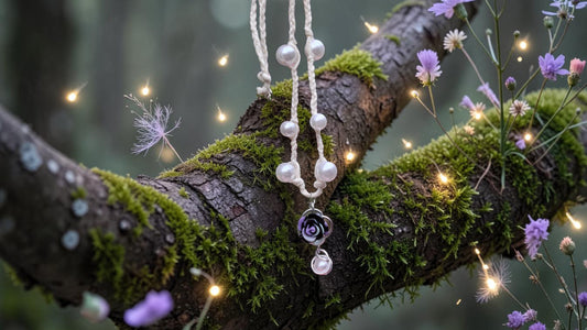 necklace/ collier aux perles blanches