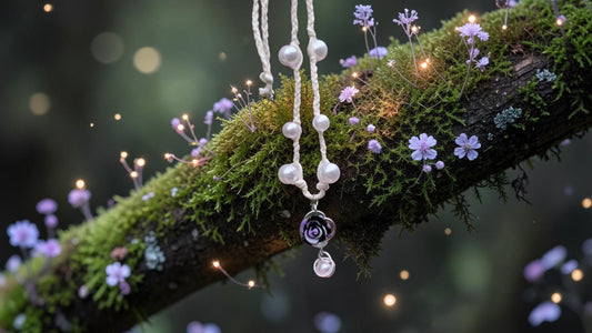 necklace/ collier aux perles blanches
