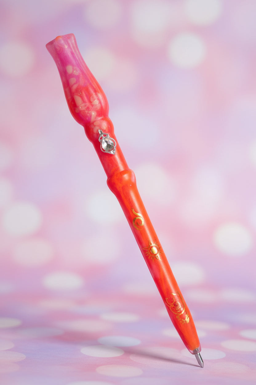 Crayon artisanal personnalisé résine paillettes couleur au choix – fait main Québec
